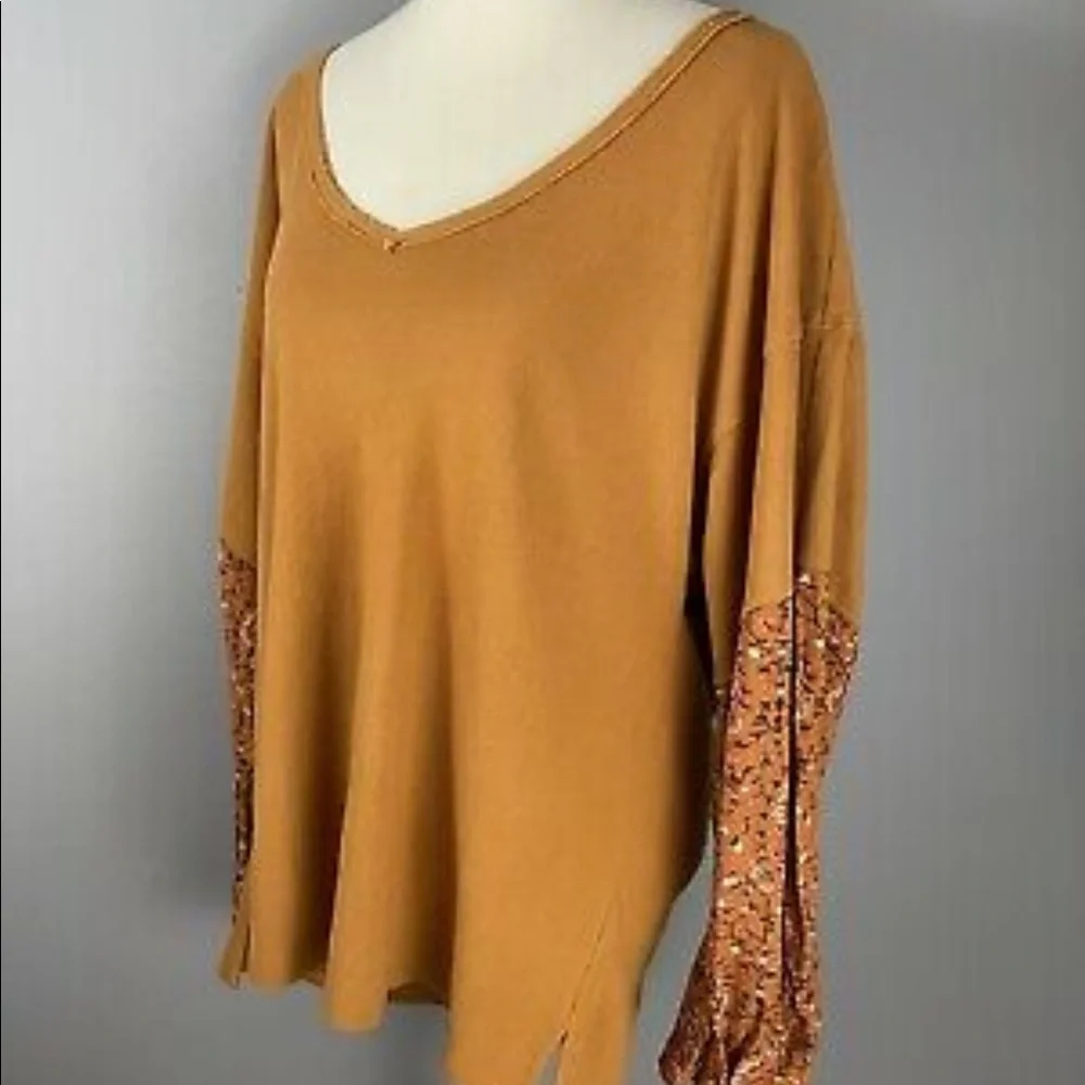 Anthropologie Annette waffle floral print sleeve pullover - Picture 7 of 7